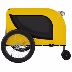 vidaXL Dog Bike Trailer Bicycle Trailer Bike Carriage Oxford Fabric and Iron - yellow and black, 134 x 68 x 74 cm - Additional view 5