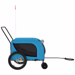 vidaXL Dog Bike Trailer Bicycle Trailer Bike Carriage Oxford Fabric and Iron - blue and black, 134 x 68 x 74 cm - Additional view 4