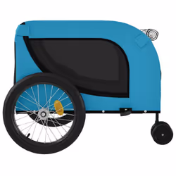 vidaXL Dog Bike Trailer Bicycle Trailer Bike Carriage Oxford Fabric and Iron - blue and black, 134 x 68 x 74 cm - Additional view 5