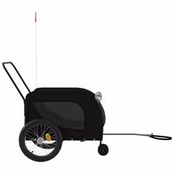 , 134 x 68 x 74 cm) vidaXL Dog Bike Trailer Bicycle Trailer Bike Carriage Oxford Fabric and Iron - black (with handle - Additional view 4