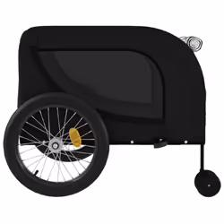 , 134 x 68 x 74 cm) vidaXL Dog Bike Trailer Bicycle Trailer Bike Carriage Oxford Fabric and Iron - black (with handle - Additional view 5