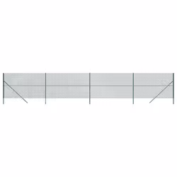 vidaXL Chain Link Fence Outdoor Mesh Fence Patio Wire Mesh Roll Garden Fence - green, 1.4 x 10 m