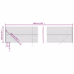 vidaXL Chain Link Fence Outdoor Mesh Fence Patio Wire Mesh Roll Garden Fence - green, 1.4 x 10 m - Additional view 4