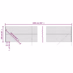 vidaXL Chain Link Fence Outdoor Mesh Fence Patio Wire Mesh Roll Garden Fence - green, 1.6 x 10 m - Additional view 4