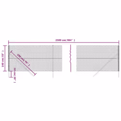 vidaXL Chain Link Fence Outdoor Mesh Fence Patio Wire Mesh Roll Garden Fence - green, 1.4 x 25 m