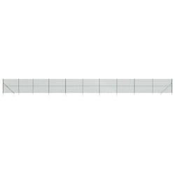 vidaXL Chain Link Fence Outdoor Wire Mesh Fence with Spike Fence Panel Anchors - green, 1.6 x 25 m