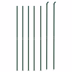 vidaXL Chain Link Fence Patio Outdoor Wire Mesh Fence with Flange Fence Panel - green, 1.4 x 10 m