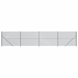 vidaXL Chain Link Fence Patio Outdoor Wire Mesh Fence with Flange Fence Panel - green, 1.6 x 10 m