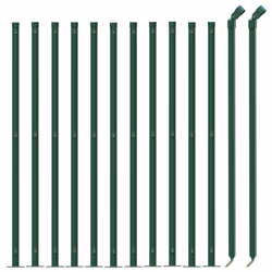 vidaXL Chain Link Fence Patio Outdoor Wire Mesh Fence with Flange Fence Panel - green, 1.1 x 25 m