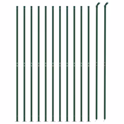 vidaXL Chain Link Fence Patio Outdoor Wire Mesh Fence with Flange Fence Panel - green, 1.8 x 25 m