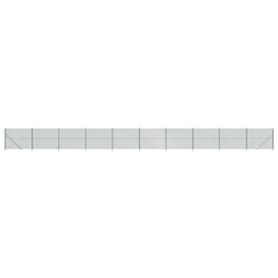 vidaXL Chain Link Fence Patio Outdoor Wire Mesh Fence with Flange Fence Panel - green, 2 x 25 m