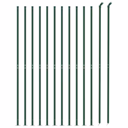 vidaXL Chain Link Fence Patio Outdoor Wire Mesh Fence with Flange Fence Panel - green, 2 x 25 m