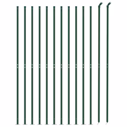 vidaXL Chain Link Fence Patio Outdoor Wire Mesh Fence with Flange Fence Panel - green, 2.2 x 25 m