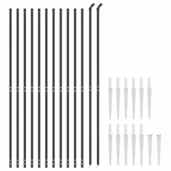 vidaXL Chain Link Fence Outdoor Wire Mesh Fence with Spike Fence Panel Anchors - anthracite, 1.6 x 25 m
