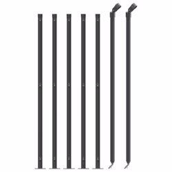 vidaXL Chain Link Fence Patio Outdoor Wire Mesh Fence with Flange Fence Panel - anthracite, 0.8 x 10 m