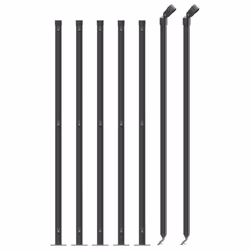 vidaXL Chain Link Fence Patio Outdoor Wire Mesh Fence with Flange Fence Panel - anthracite, 1.1 x 10 m