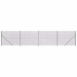 vidaXL Chain Link Fence Patio Outdoor Wire Mesh Fence with Flange Fence Panel - anthracite, 1.4 x 10 m