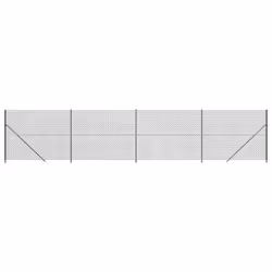 vidaXL Chain Link Fence Patio Outdoor Wire Mesh Fence with Flange Fence Panel - anthracite, 1.8 x 10 m