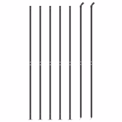 vidaXL Chain Link Fence Patio Outdoor Wire Mesh Fence with Flange Fence Panel - anthracite, 1.8 x 10 m