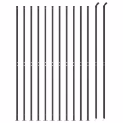 vidaXL Chain Link Fence Patio Outdoor Wire Mesh Fence with Flange Fence Panel - anthracite, 1.4 x 25 m