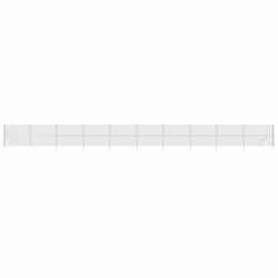 vidaXL Chain Link Fence Outdoor Wire Mesh Fence with Spike Fence Panel Anchors - silver, 1.4 x 25 m