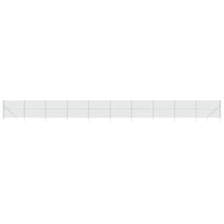 vidaXL Chain Link Fence Outdoor Wire Mesh Fence with Spike Fence Panel Anchors - silver, 1.4 x 25 m