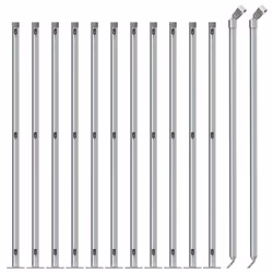 vidaXL Chain Link Fence Patio Outdoor Wire Mesh Fence with Flange Fence Panel - silver, 1.1 x 25 m