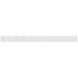 vidaXL Chain Link Fence Patio Outdoor Wire Mesh Fence with Flange Fence Panel - silver, 1.4 x 25 m