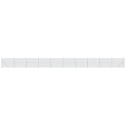 vidaXL Chain Link Fence Patio Outdoor Wire Mesh Fence with Flange Fence Panel - silver, 1.6 x 25 m