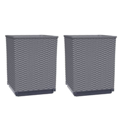 vidaXL Planters Raised Garden Bed Flower Plant Pot Planter Pot Polypropylene - dark grey, 2 pcs