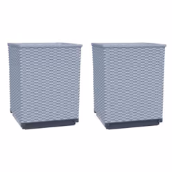 vidaXL Planters Raised Garden Bed Flower Plant Pot Planter Pot Polypropylene - light grey, 2 pcs