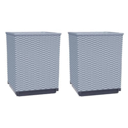 vidaXL Planters Raised Garden Bed Flower Plant Pot Planter Pot Polypropylene - light grey, 2 pcs
