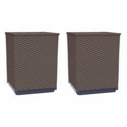 vidaXL Planters Raised Garden Bed Flower Plant Pot Planter Pot Polypropylene - brown, 2 pcs