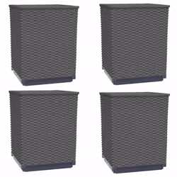 vidaXL Planters Raised Garden Bed Flower Plant Pot Planter Pot Polypropylene - black, 4 pcs