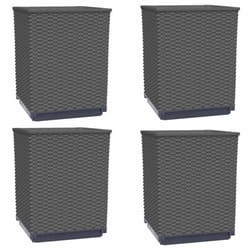 vidaXL Planters Raised Garden Bed Flower Plant Pot Planter Pot Polypropylene - black, 4 pcs