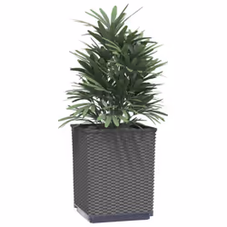vidaXL Planters Raised Garden Bed Flower Plant Pot Planter Pot Polypropylene - black, 4 pcs