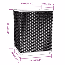 vidaXL Planters Raised Garden Bed Flower Plant Pot Planter Pot Polypropylene - black, 4 pcs