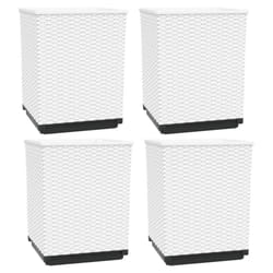 vidaXL Planters Raised Garden Bed Flower Plant Pot Planter Pot Polypropylene - white, 4 pcs