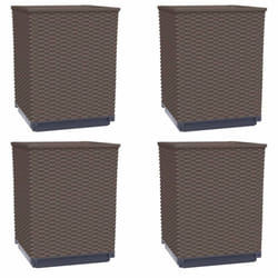 vidaXL Planters Raised Garden Bed Flower Plant Pot Planter Pot Polypropylene - brown, 4 pcs