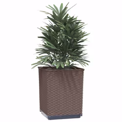vidaXL Planters Raised Garden Bed Flower Plant Pot Planter Pot Polypropylene - brown, 4 pcs - Additional view 2