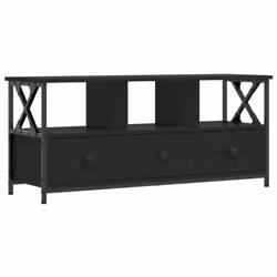 vidaXL TV Cabinet TV Unit TV Console Hifi Cabinet Engineered Wood and Iron - black, 102 x 33 x 45 cm