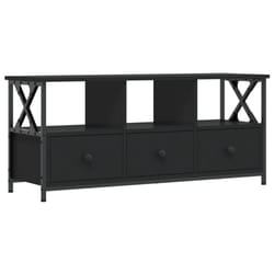 vidaXL TV Cabinet TV Unit TV Console Hifi Cabinet Engineered Wood and Iron - black, 102 x 33 x 45 cm