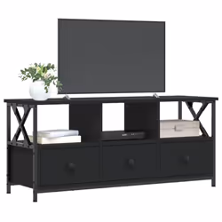 vidaXL TV Cabinet TV Unit TV Console Hifi Cabinet Engineered Wood and Iron - black, 102 x 33 x 45 cm - Additional view 4