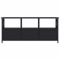 vidaXL TV Cabinet TV Unit TV Console Hifi Cabinet Engineered Wood and Iron - black, 102 x 33 x 45 cm - Additional view 6