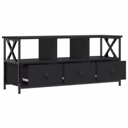 vidaXL TV Cabinet TV Unit TV Console Hifi Cabinet Engineered Wood and Iron - black, 102 x 33 x 45 cm - Additional view 7
