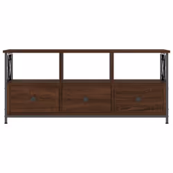vidaXL TV Cabinet TV Unit TV Console Hifi Cabinet Engineered Wood and Iron - brown oak, 102 x 33 x 45 cm - Additional view 5