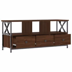 vidaXL TV Cabinet TV Unit TV Console Hifi Cabinet Engineered Wood and Iron - brown oak, 102 x 33 x 45 cm - Additional view 6