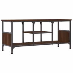 vidaXL TV Cabinet TV Unit TV Console Hifi Cabinet Engineered Wood and Iron - brown oak, 100 x 35 x 45 cm - Additional view 7