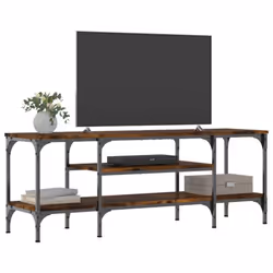 vidaXL TV Cabinet Media Console Sideboard Engineered Wood and Iron - smoked oak, 121 x 35 x 45 cm - Additional view 2