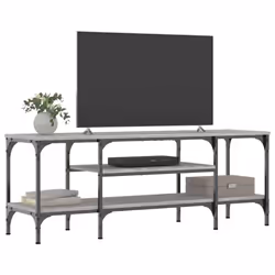 vidaXL TV Cabinet Media Console Sideboard Engineered Wood and Iron - grey sonoma, 121 x 35 x 45 cm - Additional view 2